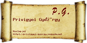 Privigyei György névjegykártya